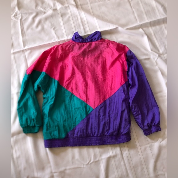 80s Colourful Geometric Windbreaker Jacket - Picture 9 of 13